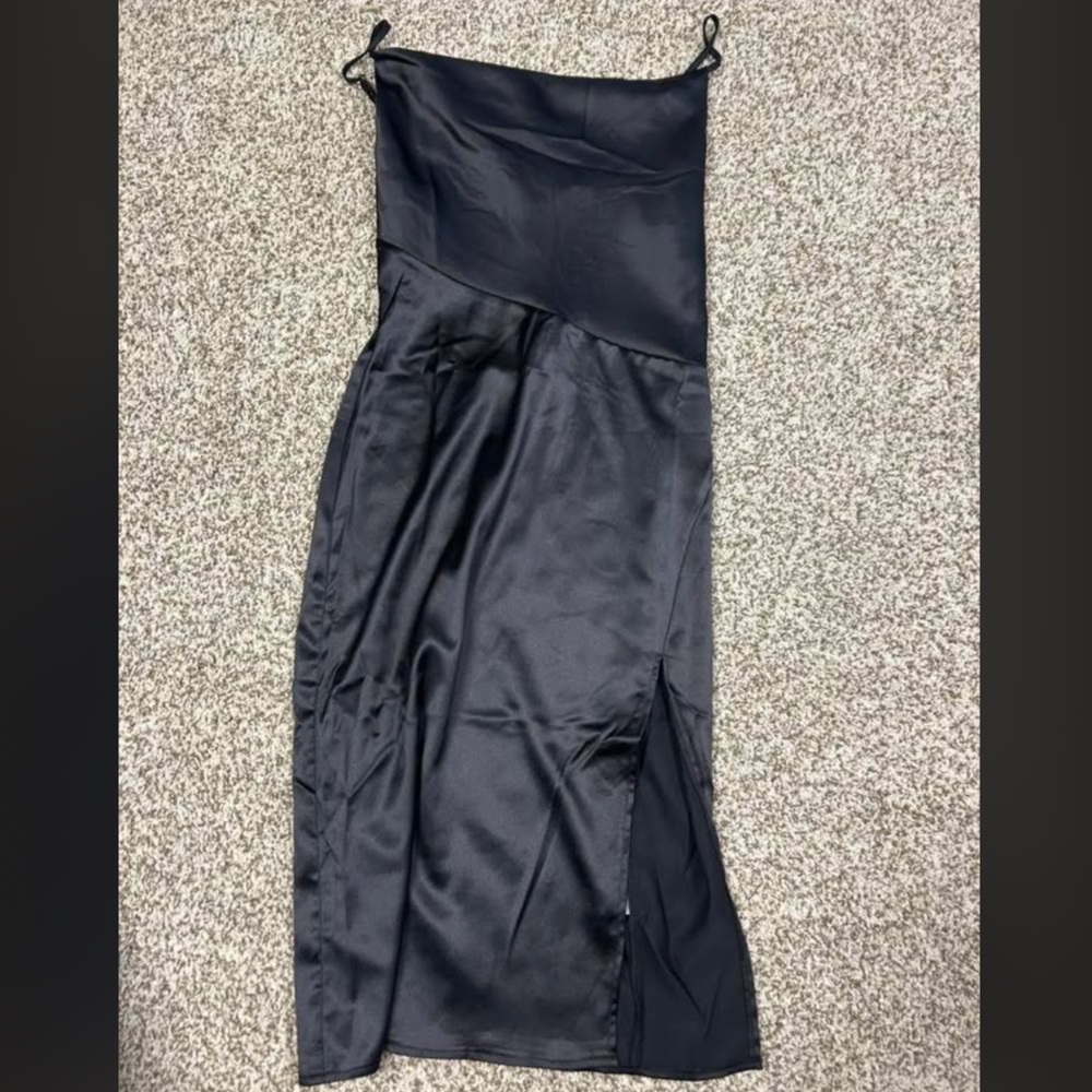 Elegant Black Satin Dress